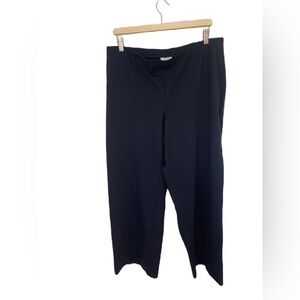 NWT J Jill Women’s Pants Size Large Ponte Wide Leg Navy Blue Pull On Stretch